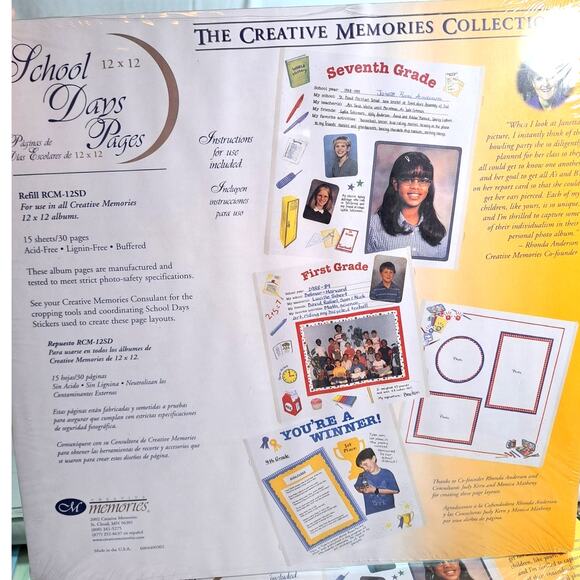Creative Memories School Days Pages 12 x 12 15 Sheets 30 Pages Refill RCM-12SD - Picture 1 of 4